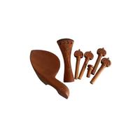 Violin Chin Rest 1 Set Jujube Carved Violin Parts Accessories 4/4 with Tail Piece Chin Rest Pegs Chinrest with Standard Stand