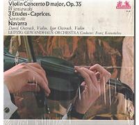 Violin Concerto In D / Three Etudes-Caprices / Navarra - Tchaikovsky*, Wieniawski*, Sarasate*, David & Igor Oistrakh* LP