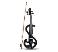 Violin Electric Fiddle Violin BK Full Size 4/4 Solid Wood Metallic BK Electronic Violin Silent Violino With Case Bow Cable SET