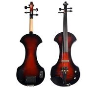 Violin Electric SilentViolin Kit 4/4 Solid Wood Silent Fiddle With Hard Case Bow Ebony Fittings Sunset Color SET