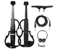 Violin Electric Violin 4/4 Headless Silent Electroacoustic Violin With Violin Bow Headphone Cable Carry Case Accessories(Set 1)