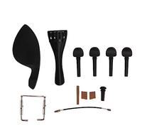 Violin Fiddle Accessories Kit for 4/4 Size, Replacement Parts Set with Metal and Wooden Components, Includes Chin Rest Tuning Pegs Tail Rope End Button for Violin