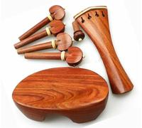 Violin Fiddle Accessories Kit Rosewood Violin Parts Accessories Set 4/4 Pegs Endpin Tailpiece Chinrest Gold Clamp(Violin parts)