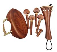 Violin Fiddle Accessories Kit Rosewood Violin Parts Accessories Set 4/4 Pegs Endpin Tailpiece Chinrest Gold Clamp(Violin parts 1)