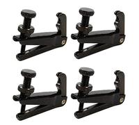 Violin Fine Tuner for 3/4 4/4 Violin, Violin String Fine Adjuster Tuners Stainless Metal String Spinner Adjuster, Nickel Plated Anti Rust, 4 Pcs Black
