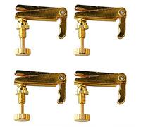 Violin Fine Tuners 4Pcs Metal String Adjusters, 1/2 Size for Precise Pitch Control - Durable Construction, Easy Installation, Perfect for Musicians (Gold)