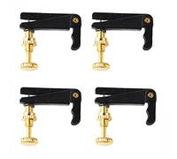 Violin Fine Tuners 4Pcs Metal String Adjusters, 1/2 Size for Precise Pitch Control - Durable Construction, Easy Installation, Perfect for Musicians (Black Gold)