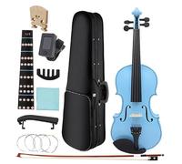 Violin for Beginners 4/4 Beginners Blue Violin Maple Panel Violin With Case Bow Strings Shoulder Rest Parts Suitable Violin Study(SET2)