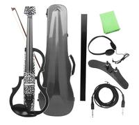 Violin for Beginners 4/4 Electroacoustic Violin Headless Silent Carbon Fibre Electric Violin With Violin Bow Cable Headphone Accessories(Set 2)