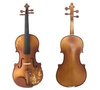 Violin for Beginners 4/4 Full Size Carved Solid Wood Violin Kit Ebony Fittings With Shoulder Rest Case Bow Bridge Strings(A)
