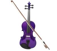 Violin for Beginners 4/4 Full Size Solid Wood Acoustic Violin For Violin Beginner With Case And Bow Green/Purple Color Fiddle(Purple)