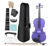 Violin for Beginners 4/4 Violin Purple Violin Set With Case Bow String Shoulder Rest Accessories Suitable For Beginners(SET2)