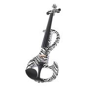 Violin for Beginners 4/4electronic Violin Black And White Pattern Unique Shape Beautiful And Clear Sound Quality Suitable For Performance Use