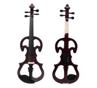 Violin for Beginners Electric Violin Right Handed 4/4 Electric Silent Violin Fiddle Accessories W/Violin Bow & Fiddle Bridge & Violin Case(Claret)