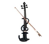 Violin for Beginners Electric Violin Right Handed 4/4 Size Electric Silent Fiddle Accessories W/Violin Bow & Fiddle Bridge & Case(Black)