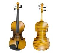 Violin for Beginners Handmade Solidwood Fiddle Kit 4/4 Size Acoustic Violin W/Brazilwood Bow Arco & Bridge & Triangle Carry Strap Case
