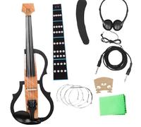 Violin for Beginners Tile Pattern 4/4 Electro Acoustic Violin Intelligent Silent Electroacoustic Violin Earphones Connecting Fiddle Accessories