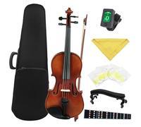 Violin for Beginners Violin 4/4 1/4 1/8 Acoustic Violino Spruce Vintage Color Violin With Case Bow Strings Shoulder Rest Tuner Cloth(SET2,4/4)