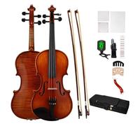 Violin for Beginners Violin Set Fiddle Solid Wood For Professional Beginners With Ironwood Octagonal Bow & Rosewood Bow Extra Strings
