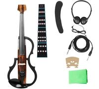 Violin for Beginners Wood Grain 4/4 Electro Acoustic Violin Intelligent Silent Electroacoustic Violin Earphones Connecting Fiddle Accessories