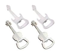 Violin & Guitar Shaped Bottle Opener Keychains, 4pcs Set (2 of GX - 055 & 2 of GX - 057) with Unique Musical Instrument Design, Ideal for Daily Carry, Party Use & Key Decoration, Violin & Guitar Shape