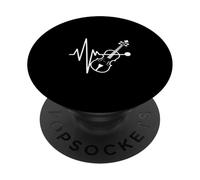 Violin Heartbeat Line Orchestra Music Lover PopSockets Adhesive PopGrip
