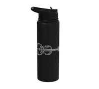 Violin Illustration Cello Cellist Stainless Steel Insulated Water Bottle