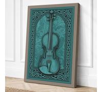 Violin in Celtic Frame Canvas Wall Art Print 18x12 Inch (46 x 30 cm)