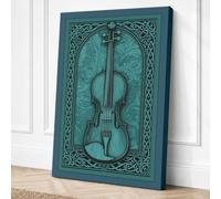 Violin in Celtic Frame Canvas Wall Art Print 18x12 Inch (46 x 30 cm)