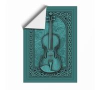Violin in Celtic Frame Eclectic Unframed Wall Art Print A3 (42×29.7cm), Wall Decor for Living Room, Bedroom, Office & Home, Art Gift