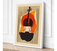 Violin in Flame Geometric Canvas Wall Art Print 24x16 Inch | Ready to Hang, Gallery Wrapped, Fade-Resistant Inks, Securely Packaged, UK Made