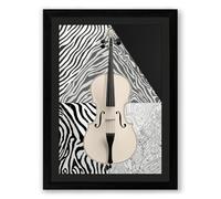 Violin in Pattern Eclectic Framed Wall Art Print A3 (42×29.7cm) Black, Wall Decor for Living Room, Bedroom, Office & Home, Ready to Hang, Art Gift