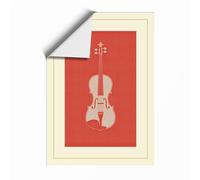 Violin in Red Minimalist Unframed Wall Art Print A1 (84.1×59.4cm), Wall Decor for Living Room, Bedroom, Office & Home, Art Gift