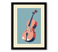 Violin in Stillness Modern Framed Wall Art Print A2 (59.4×42cm) Black, Wall Decor for Living Room, Bedroom, Office & Home, Ready to Hang, Art Gift