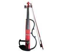 Violin Instruments Electronic Violin With Silent Practice Mode And Maple Wood Soundbox Supports Wireless Connection(4 4-3.5mm Black Set)