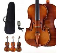 Violin Instruments Full Size Handmade Solid Wood Violin Beginner Adult Introductory Practice Including The Complete Set Of Accessories(Matte 4-4)