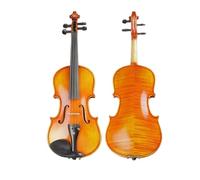 Violin Instruments Golden Yellow Floral Pattern Violin With A Rectangular Case And An Octagonal Bow