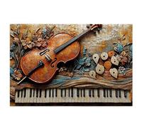 Violin Jigsaw Puzzles for Adults 1500, 1500 piece Jigsaw Puzzles for Adults, Challenging Wooden Jigsaws Puzzle for The Whole for Women, Puzzle for Home Wall Decor, Gifts for Women, Theme: Retro E-8