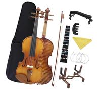 Violin Jujube Wood Full Size 4/4 3/4 1/2 Tiger Stripes Bright Acoustic Violin Music Instrument Accessories Fiddle(Size:4/4)