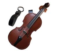 Violin Keychain - Leather Cello Keychain | Small Violin Key Chain Vintage Leather Violin Keychain | Keychain Jewelry | Backpack Keychain, Musical Instrument Pendant For