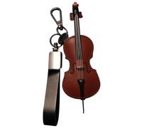 Violin Keychain PU Leather Keychain 4.7x1.8" Small Keychain Miniature Sad Violin Keychain Musical Instrumen Cello Keychain with Stand for Gift Christmas Ornament