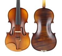 Violin Kit Handcraft Stripes Single Back Plate Maple Acoustic Violin Parts With Full Set 4/4, 3, 4(3/4)