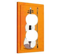 Violin Light Switch Cover Plate/Outlet Covers, Classic White Music Design for Home Decor, Thermoplastic Wall Plates, Standard Size Single Duplex Outlet