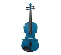 Violin model Blue Acoustic Violin 4/4 3/4 1/2 1/4 1/8 For Beginner Students W/Case Bow Rosin Shoulder Rest Mute Strings (Size : 4/4)