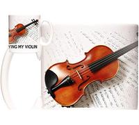 Violin Mug, I Would Rather Be Playing My Violin, Music Mug Violin Style 11oz Ceramic Mug for Coffee, Tea and Hot Chocolate