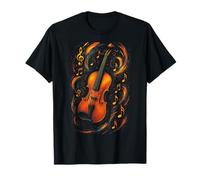 Violin Music Artsy Colorful Notes Melody Strings T-Shirt