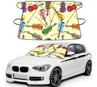 Violin Music Note, Car Windshield Cover, Protective Windscreen Cover - Snow Ice Sun UV Dust Water Resistant - Fit for Most Cars