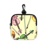 Violin Music Note, Square Zipper Storage Bag, Neoprene Coin Purse, Small Wallets, Change Pouch, Change Purse