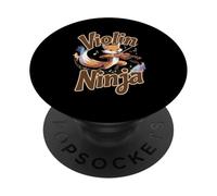 Violin Ninja Funny Fox Orchestra Music Player PopSockets Adhesive PopGrip