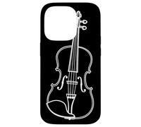 Violin One Line Drawing Fiddle Folk Music Case for iPhone 14 Pro